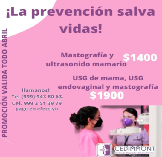 Promoción Cedimmont Mastografía y ultrasonido mamario