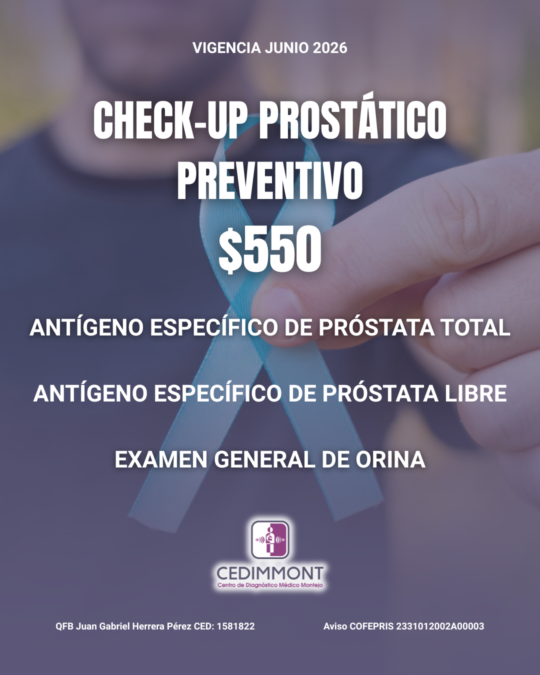 Promoción Cedimmont Check Up Prostático Preventivo